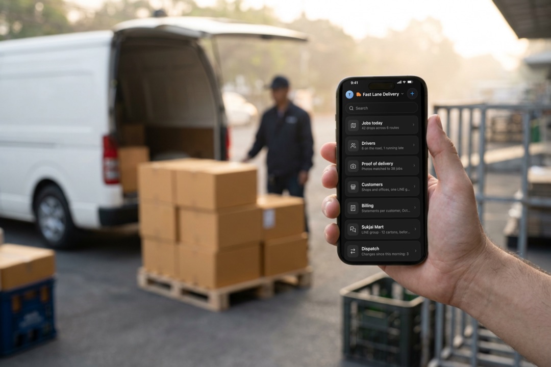 A delivery company: today's jobs, drivers and proof of delivery