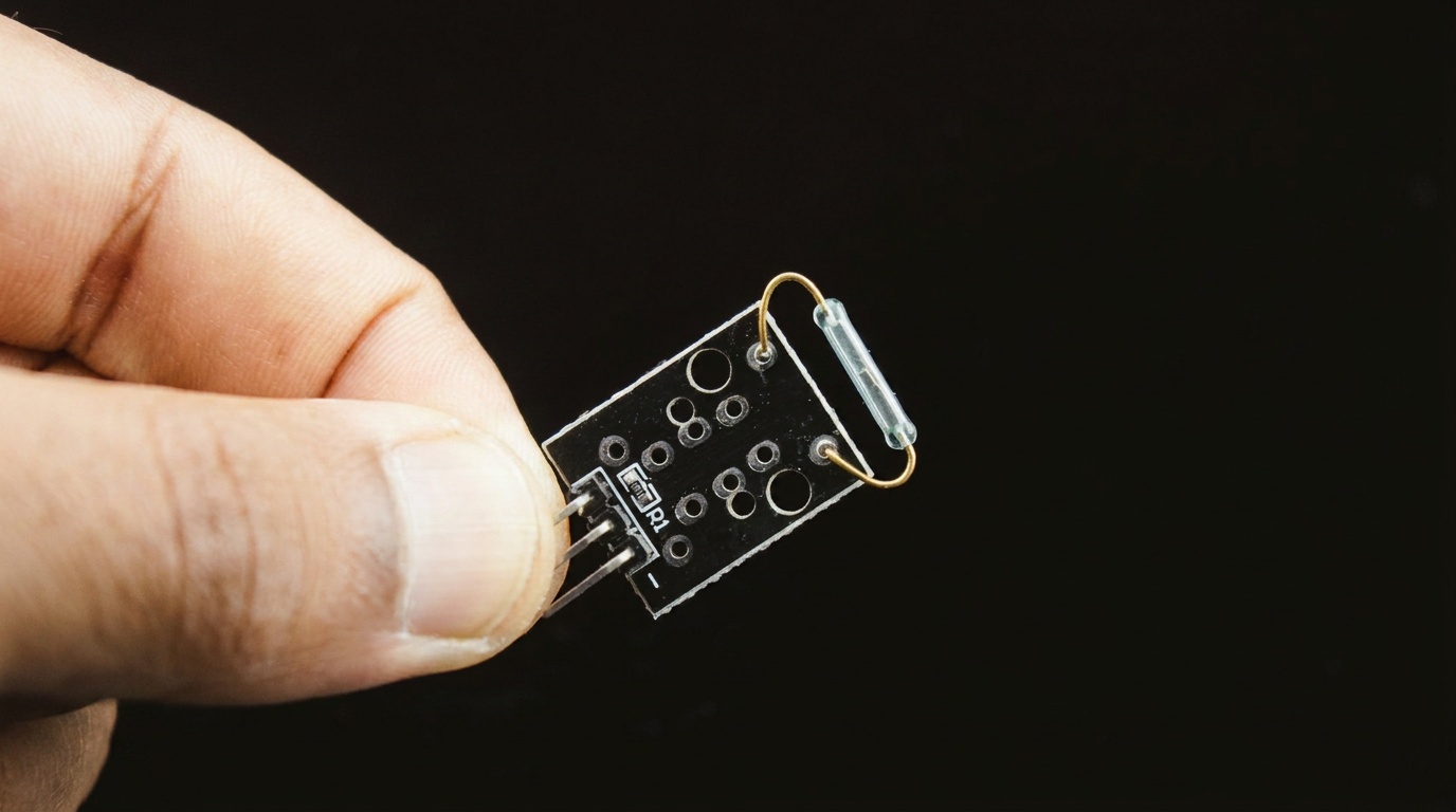 A Raspberry Pi camera module held between two fingers
